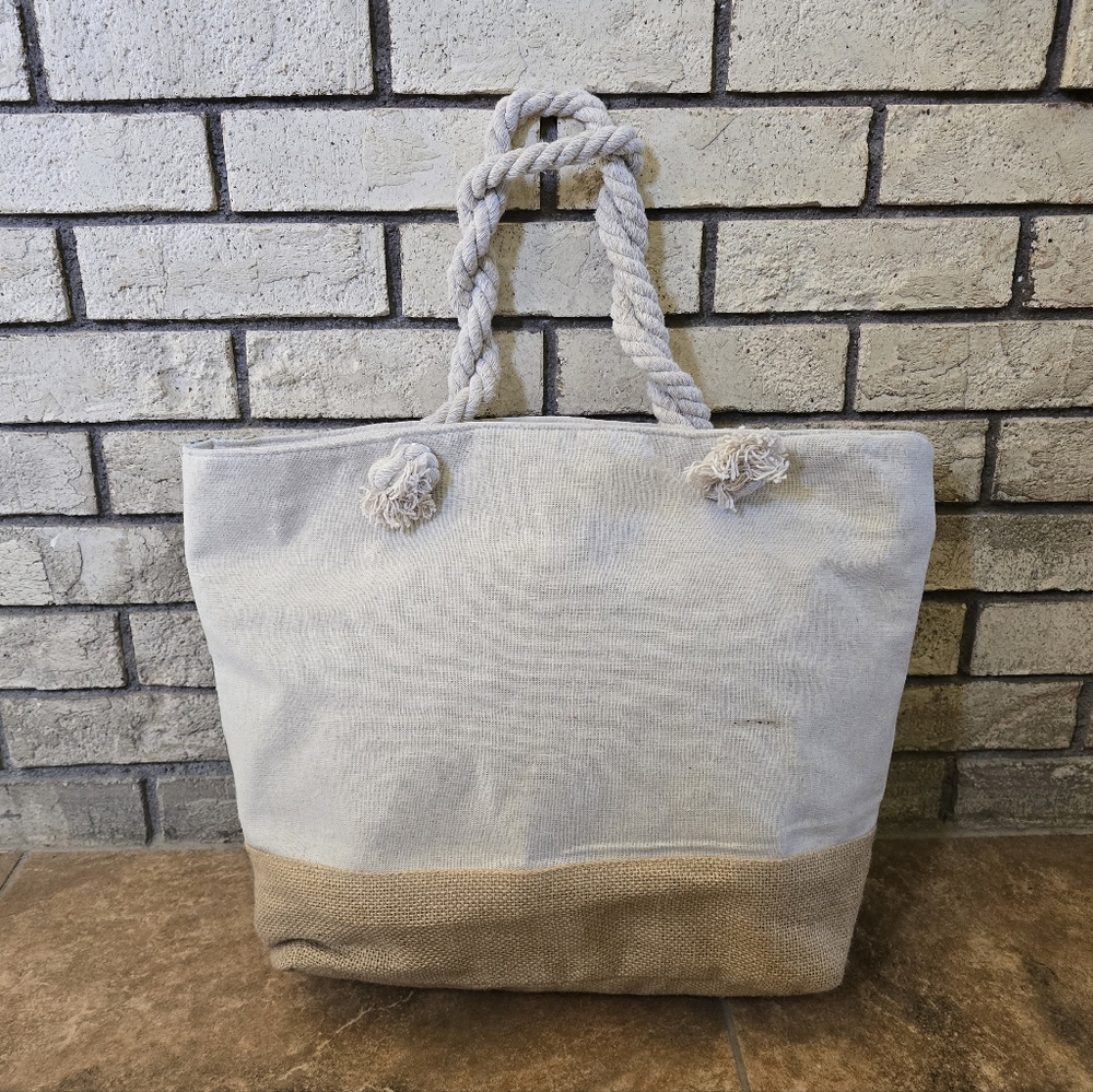 Multicolored Elsie & Zoey Canvas Beach Tote View 2